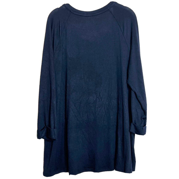 Cato est 1946 Womens Tunic Sweater XL Navy Blue Stay Positive Long Sleeve - Picture 4 of 6
